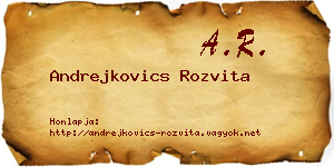 Andrejkovics Rozvita névjegykártya